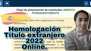 Homologación online de títulos extranjeros en España 2022