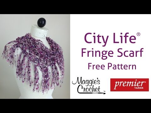 City Life Fringed Scarf Free Crochet Pattern - Right Handed