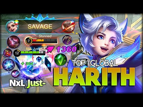 SAVAGE!! Side Lane Harith 93.7% Win Rate. Just- Top 1 Global Harit - Mobile Legend: Bang Bang