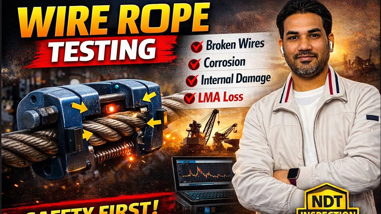 Wire Rope Testing (MFL) | Magnetic Flux Leakage Testing | NDT Testing | #wirerope @Babar_Shaikh