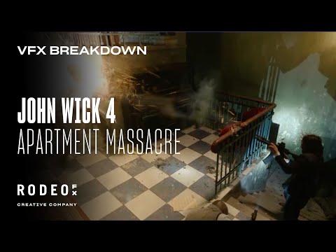 Thumbnail of the video: John Wick 4 - The Apartment Massacre - VFX Breakdown by Rodeo FX