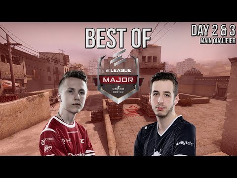 CS:GO - BEST OF ELEAGUE Major 2018 Main Qualifier Day 2 & 3 (kennyS AWP 3K, ropz Clutch, FaZe LOSE)
