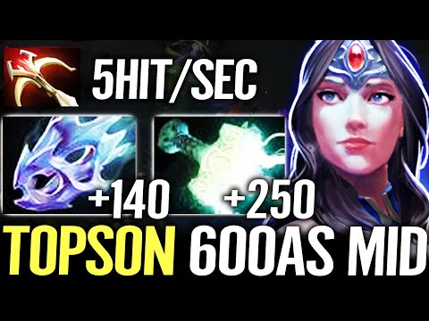 🔥 TOPSON Mirana NEW MID 600 AS 5 HIT/SEC — Daedalus + Moonshard + Mjollnir MAX Electric Dota 2 Pro