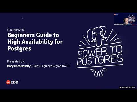 Webinar: Beginner's Guide to High Availability for Postgres - German