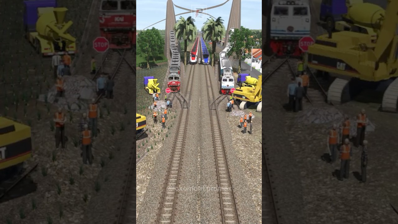 2 Kereta Api Pindah Rel Ada Perbaikan Jalur Kereta Api #railroad #railtrack #railway #train #trains