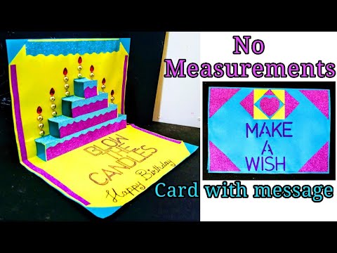DIY Super easy 3d cake pop up birthday card making WITHOUT measurements / how to make greeting cards