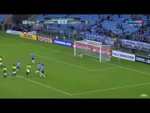 Gol de Luan - Gremio 3 - 0 Zamora - Copa Libertadores 2017