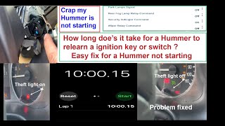 Hummer antiteft system, on car doesn't crank, ignition switch replacement, no start for a hummer