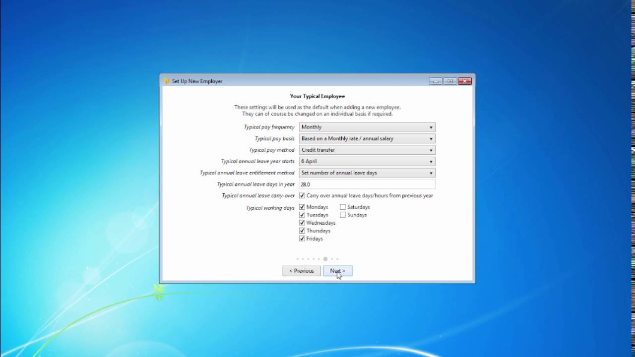 Setting up a new employer in BrightPay