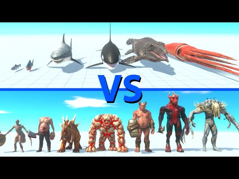NEW AQUATICS Team vs INFERNALS Team - Animal Revolt Battle Simulator
