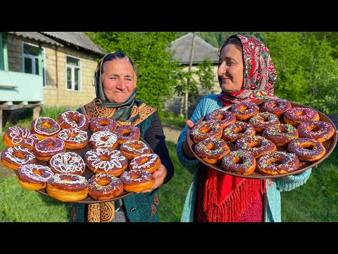 Cooking Homemade Donuts in an Azerbaijani Village! Quiet Relaxing Cooking