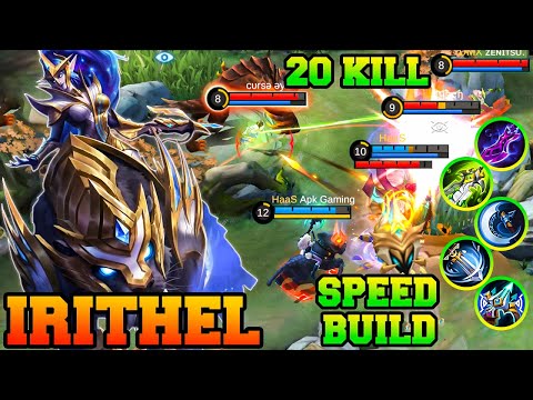 Mobile Legends Irithel Max Attack Speed With 20 Kills !! Irithel Best Build Gameplay 2023 MLBB