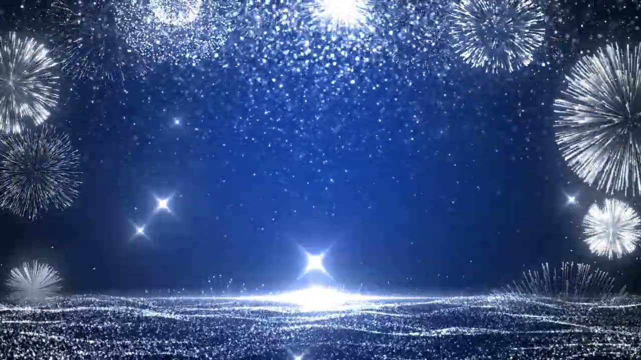 blue christmas glitter particles fireworks lights explosion background video