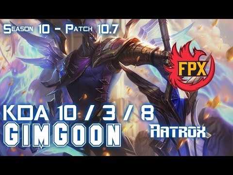 FPX GimGoon AATROX vs ORNN Top - Patch 10.7 KR Ranked