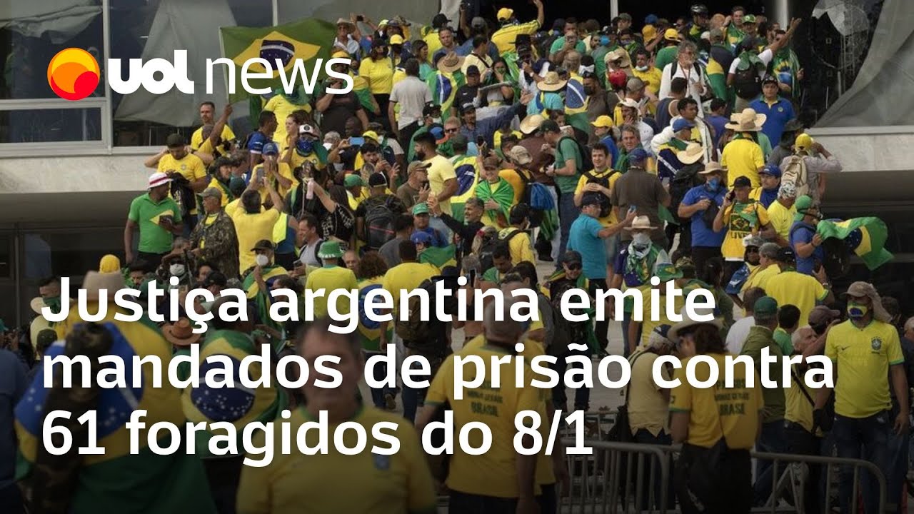 Justiça argentina emite mandados de prisão contra 61 foragidos do 8 de janeiro em Brasília