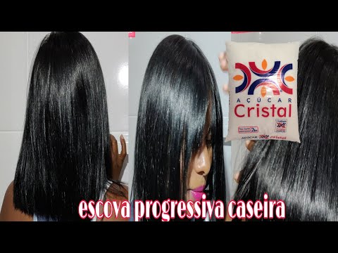 Homemade progressive sugar treatment for 100% natural straight and shiny hair