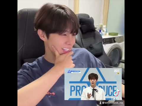 KIM WOOSEOK reacting to his PR video in Produce X 101
