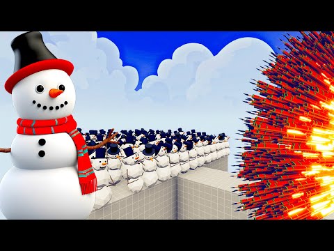 100x SNOWMAN + 1x GIANT vs 1x EVERY GOD   Totally Accurate Battle Simulator TABS