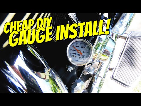 Cheap Harley oil gauge install