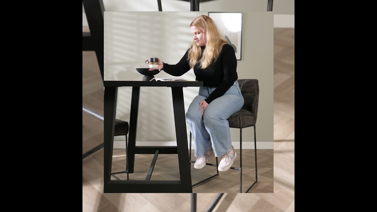 Industriële barkruk Abel antraciet 70 cm