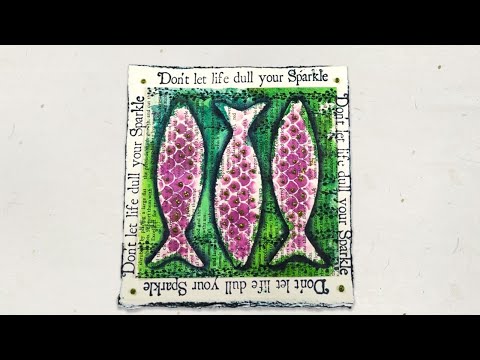 Quick Crafts: Using a Gel Press over sticker stencils to create a vintage looking card ✨