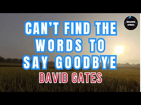 David Gates – Can’t Find the Words to Say Goodbye (Lyrics Video) | Heartfelt Love Ballad