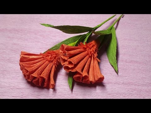 How to Make Cockscomb Crepe Paper flowers - Flower Making of Crepe Paper - Paper Flower Tutorial