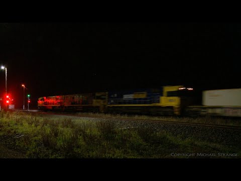 5MP5 Pacific National Container Train At Night (21/10/2021) - PoathTV Australian Railways