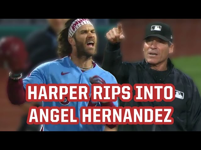 Bryce Harper GOES OFF on Angel Hernandez after bad call, a breakdown