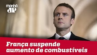 Macron recua e França suspende aumento de combustíveis