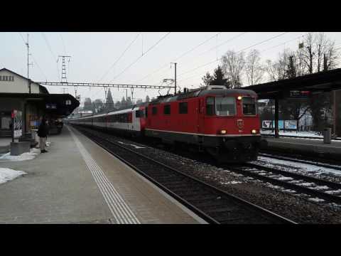 IC von Zürich HB nach Basel SBB mit 4 Doppelstockwagen überfuhr