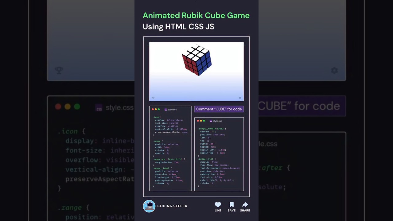 animated Rubik cube game using html css js ✔️