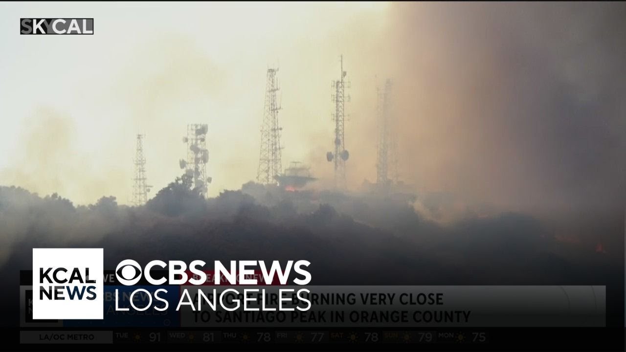 The Airport Fire in Trabuco Canyon threatens broadcasting and radio towers atop Santiago Peak