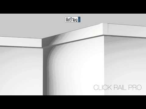 Монтаж системы с поворотами на стене Click Rail