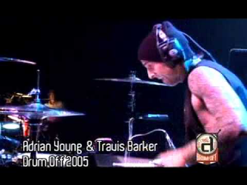 TRAVIS BARKER & ADRIAN YOUNG AT GUITAR CENTER'S DRUM OFF '05
