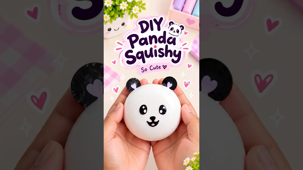 DIY Panda Squishy 🐼💗 |squishy craft|It’s me Hana|#Easycraft#squishy#diyShorts