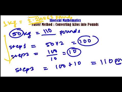 FAST METHOD to CONVERT  KG to POUNDS (Lbs) - UNIT CONVERSATION TRICK - FAST MATH CALCULATION