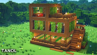 ⚒️ Minecraft : How To Build a Survival Spruce Cube House_[마인크래프트 건축 : 야생 가문비나무 큐브 집 만들기]