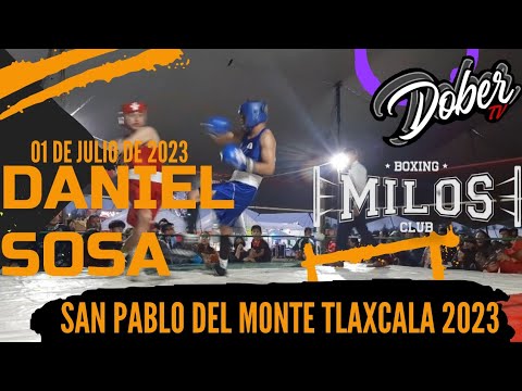 DANIEL SOSA/PELEA SAN PABLO DEL MONTE, TLAXCALA, MEXICO/01 JULIO 2023/MILOS BOXING CLUB