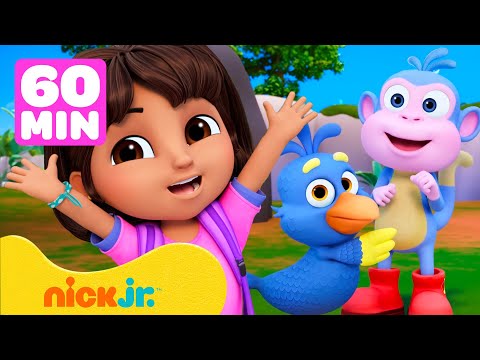 Capa de Dora | Resgates e Aventuras de Filhotes da Dora! #3 🐤 60 Minutos | Nick Jr. em Português