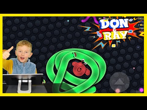 Let's Play Super Fun Slither io Game with Don and Ray Review ❤️ Slither io - video games for kids