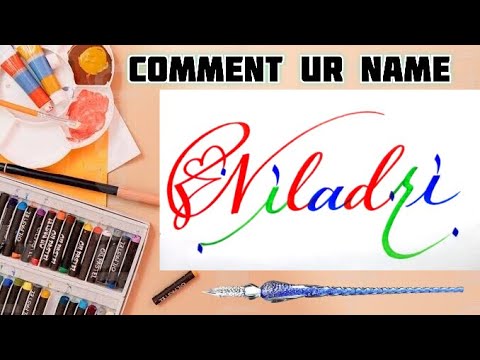 Niladri Name Signature Calligraphy Status | How to Draw, Cursive Calligraphy with Cut Marker