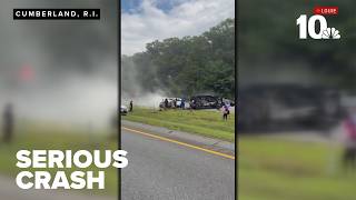 Crash blocks Interstate 295 north in Cumberland
