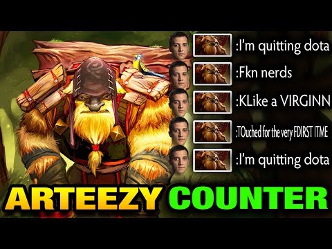 Arteezy [Earthshaker] get counter pick and triple lane at Mid Dota 2