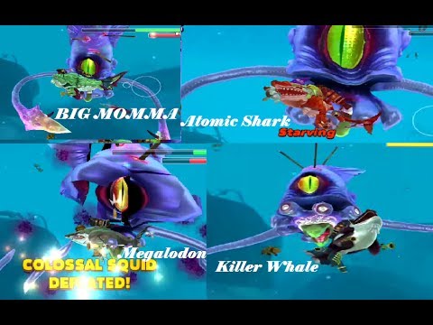 MEGALODON , BIG MOMMA , KILLER WHALE , ATOMIC SHARK VS COLOSSAL SQUID (BOSS BATTLE)