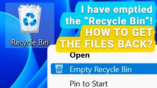 🧺 How to Recover Files and Folders After Sending Them to the Recycle Bin and Deleting? (Windows 11)