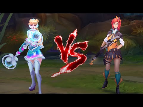 우주 그루브 럭스 VS 전투사관학교 럭스 롤 스킨 비교 [Space Groove Lux VS Battle Academia Lux Skin Comparison]