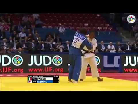 Mondiali Judo 2014   Finale Bronzo 63 kg   Miku Tashiro JPN vs Edwige Gwend ITA www videograbber net