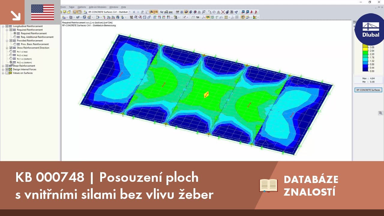 KB 000748 | Posouzení ploch s vnitřními silami bez vlivu žeber