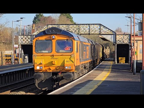 GBRf 66771, 66743 & Colas 66848 Creep Through Warminster 04/03/25